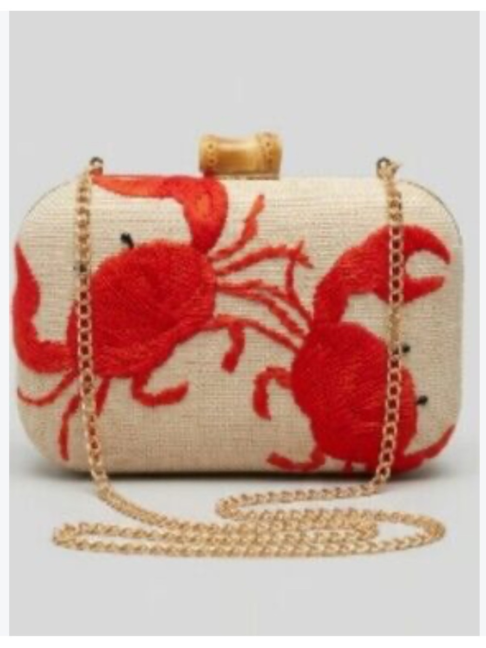 Tommy Bahama Crab Embroidered Clutch Handbag Crossbody, NWT
